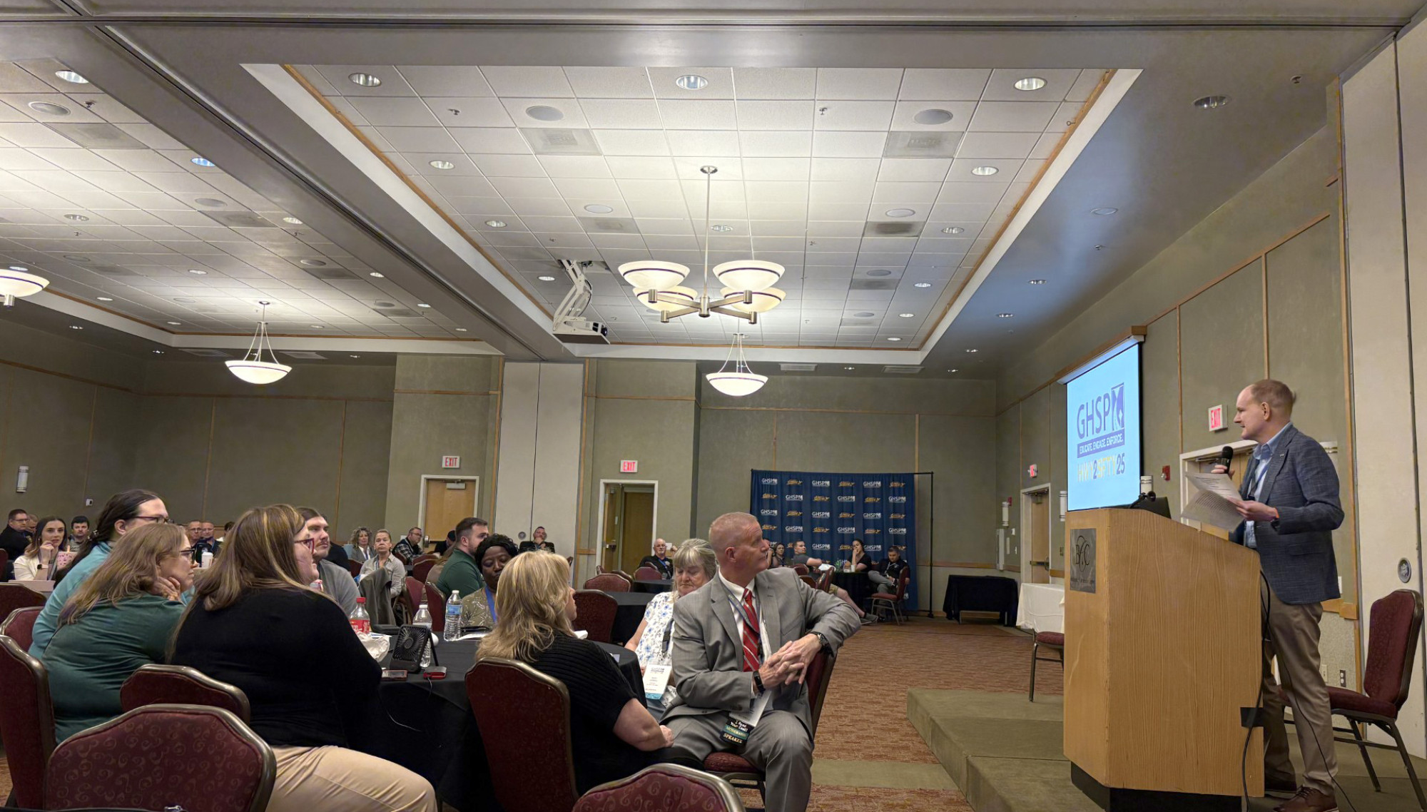 Jonathan Adkins, CEO of the Governors Highway Safety Association, addressing the audience at the West Virginia Highway 2 Safety Summit.