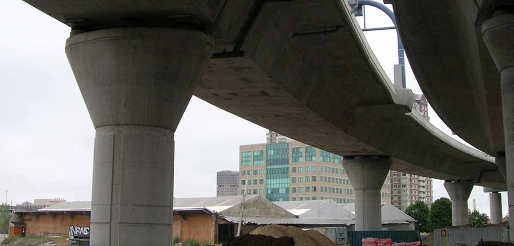 Image of construction under overpass in Boston